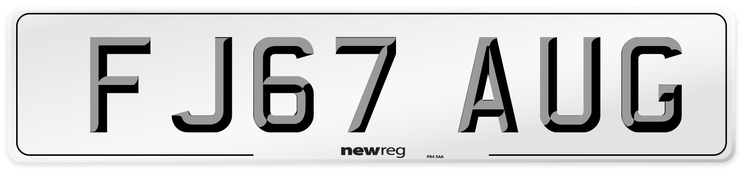 FJ67 AUG Number Plate from New Reg